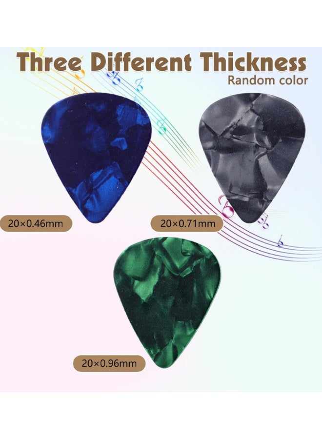 60 PCS Guitar Picks With Organizer Box, Multiple Colorful Guitar Pick 3 Different Thickness For Bass, Electric, Acoustic, Metal Guitar, Ukulele - Image 3