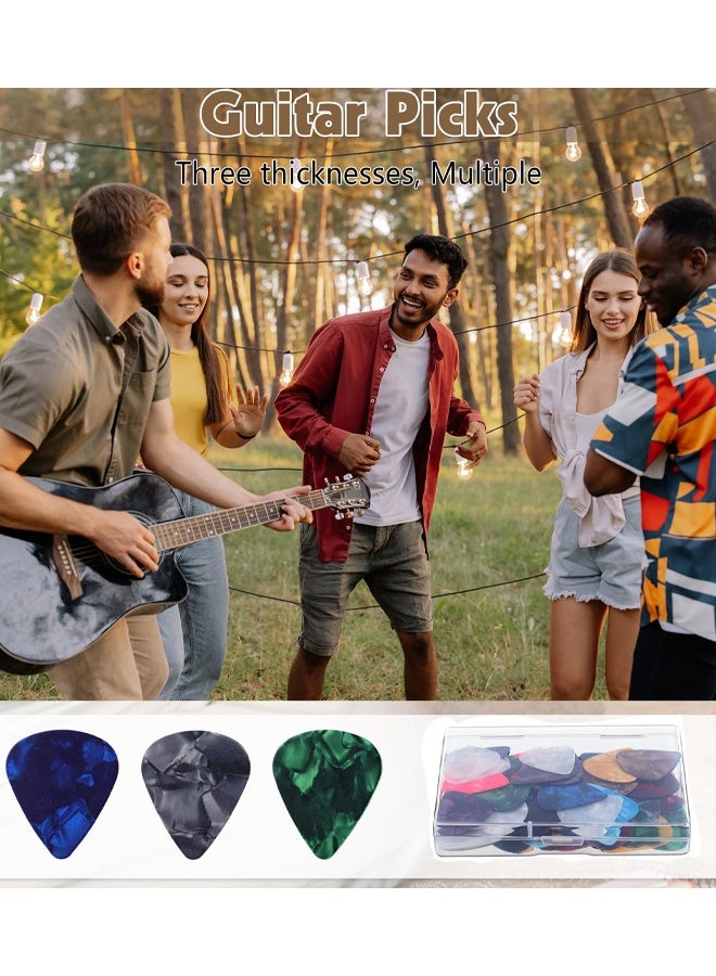60 PCS Guitar Picks With Organizer Box, Multiple Colorful Guitar Pick 3 Different Thickness For Bass, Electric, Acoustic, Metal Guitar, Ukulele - Image 5