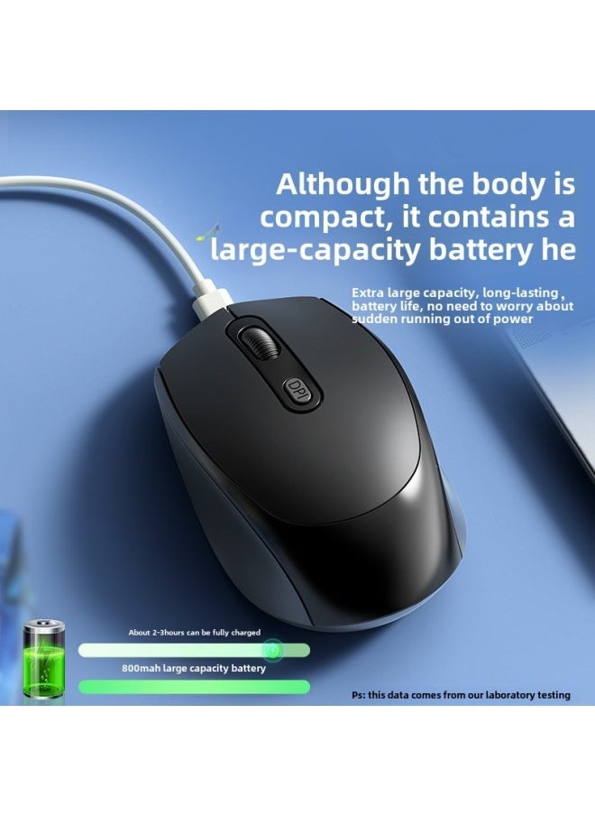 Wireless Mouse Bluetooth Mute Home Business Office Rechargeable Laptop Desktop Computer E-Sports Game Universal-Specifications:Cool Black [wireless Version] Charging Model/button Silent - Image 3