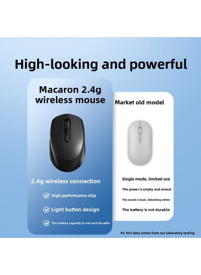 Wireless Mouse Bluetooth Mute Home Business Office Rechargeable Laptop Desktop Computer E-Sports Game Universal-Specifications:Cool Black [wireless Version] Charging Model/button Silent - Image 4