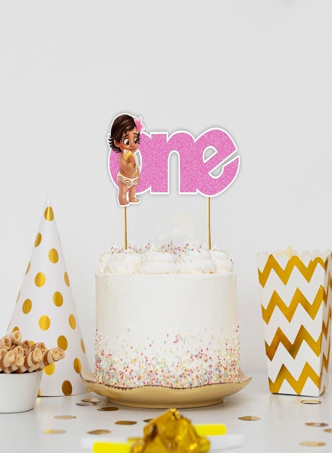 Seyal Bby Mna One Cake Topper for 1st Birthday Party Decorations - Tropical Island Theme Baby Girl Cake Decoration - Princess-Inspired First Birthday - Party Supplies - Smash Cake or Main Cake Display - Image 5