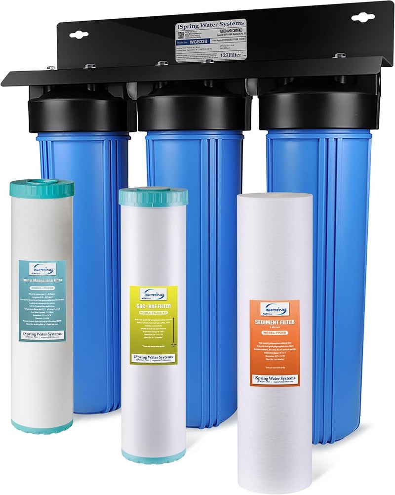 iSpring iSpring Whole House Water Filter System Reduces Sediment Iron Hydrogen Sulfide  WSP50ARB Spin Down Sediment Water Filter  - Image 2