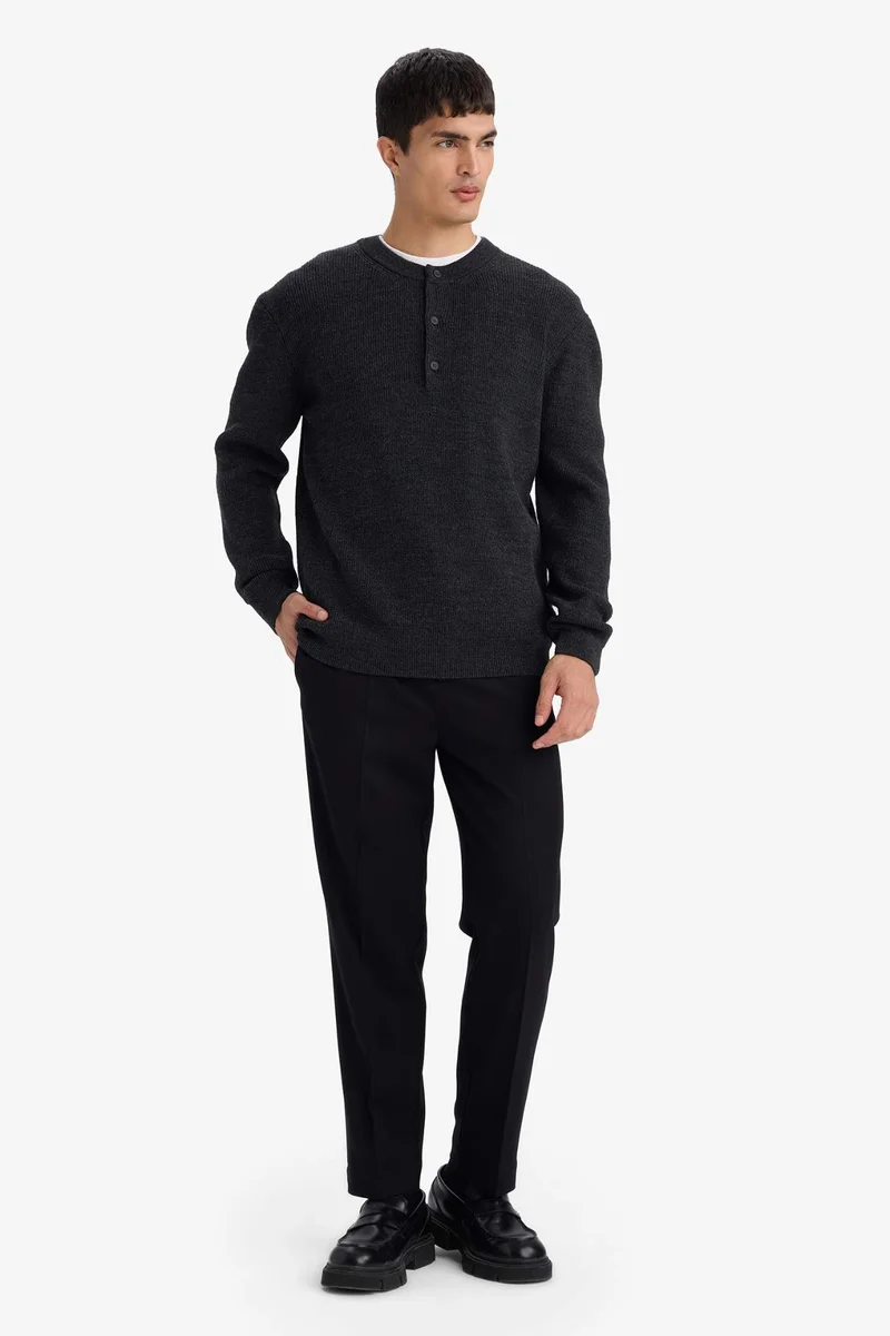 DeFacto Regular Straight Leg Stretchy Trousers