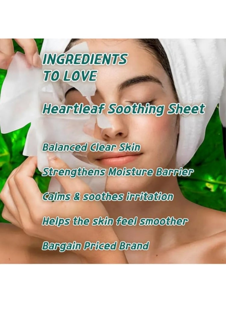 ELT Wellcero Heartleaf Soothing Korean Face Masks 5pcs – Collagen Hydrating & Calming Sheet Mask Set - Image 2