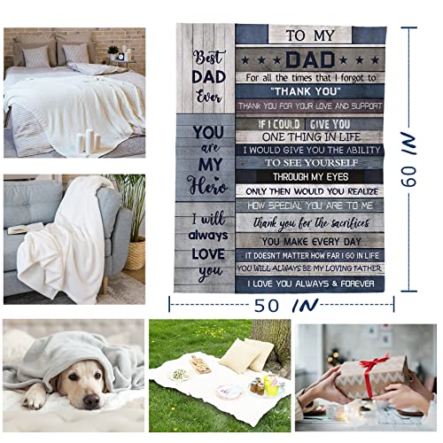 Yamco Dad Birthday Gifts Blanket - Dad Gifts from Daughter Christmas 60"x50" Blankets - Father Birthday Gifts for Dads Who Wants Nothing - Fathers Day Presents from Son - Best Daddy Ever Gift Ideas - Image 2