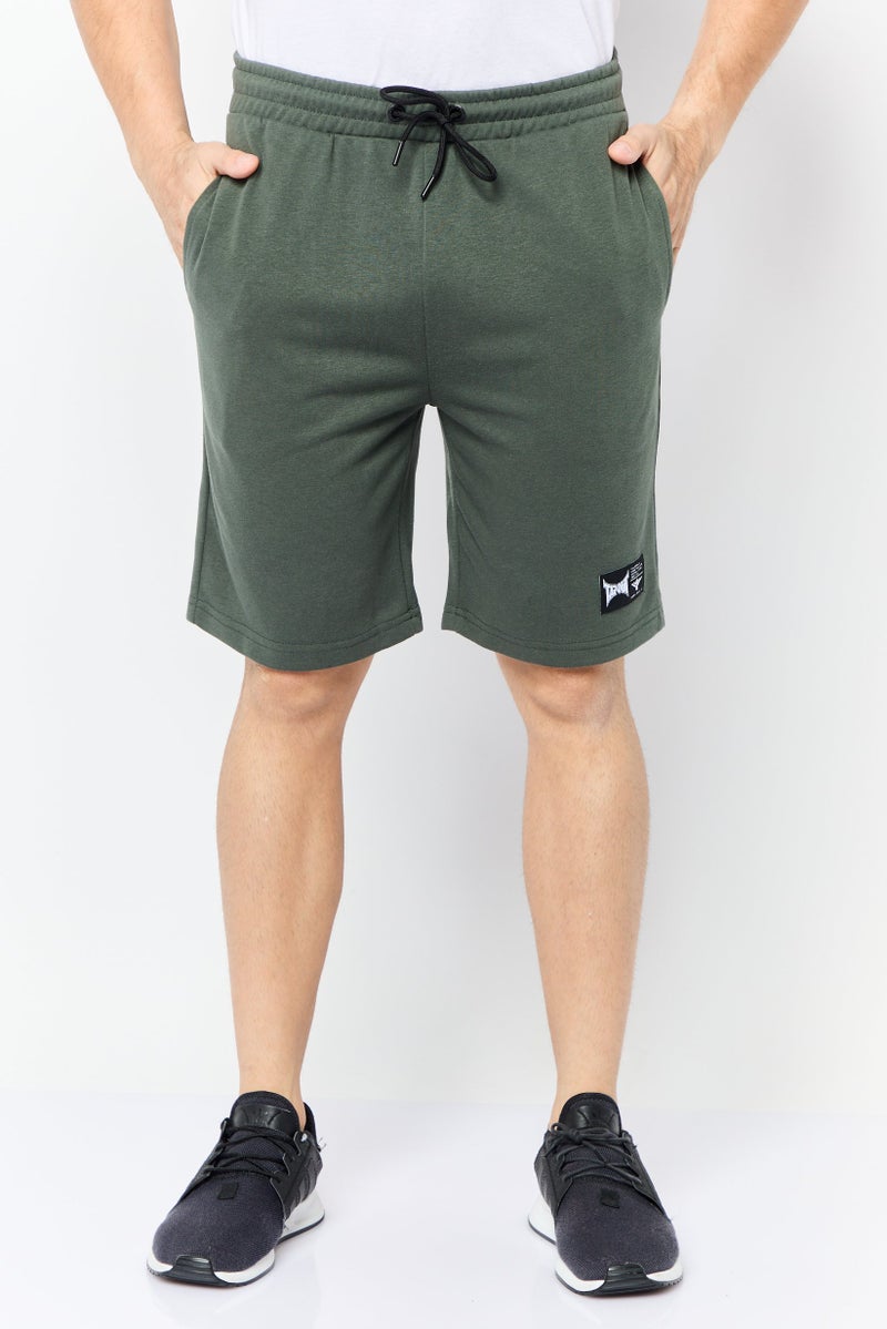 TapouT Men Drawstring Brand Logo Basic Shorts, Dark Grey - Image 1