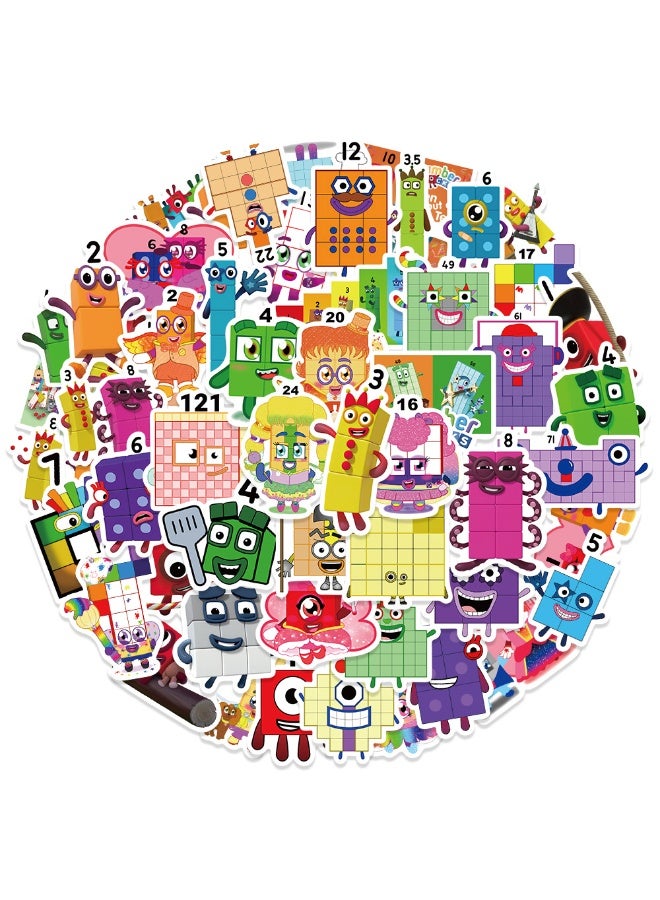 50 قطعة ملصقات "نمبربلوكس" (Numberblocks) - ملصقات فينيل مضادة للماء للحاسوب المحمول وغطاء الهاتف - Image 2