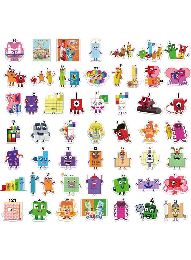 50 قطعة ملصقات "نمبربلوكس" (Numberblocks) - ملصقات فينيل مضادة للماء للحاسوب المحمول وغطاء الهاتف - Image 3