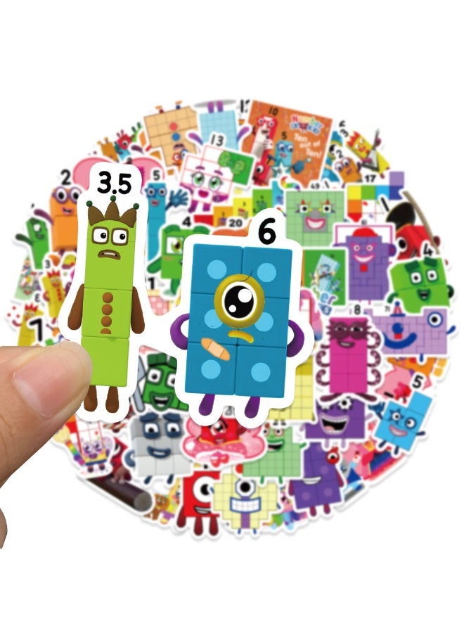 50 قطعة ملصقات "نمبربلوكس" (Numberblocks) - ملصقات فينيل مضادة للماء للحاسوب المحمول وغطاء الهاتف - Image 4
