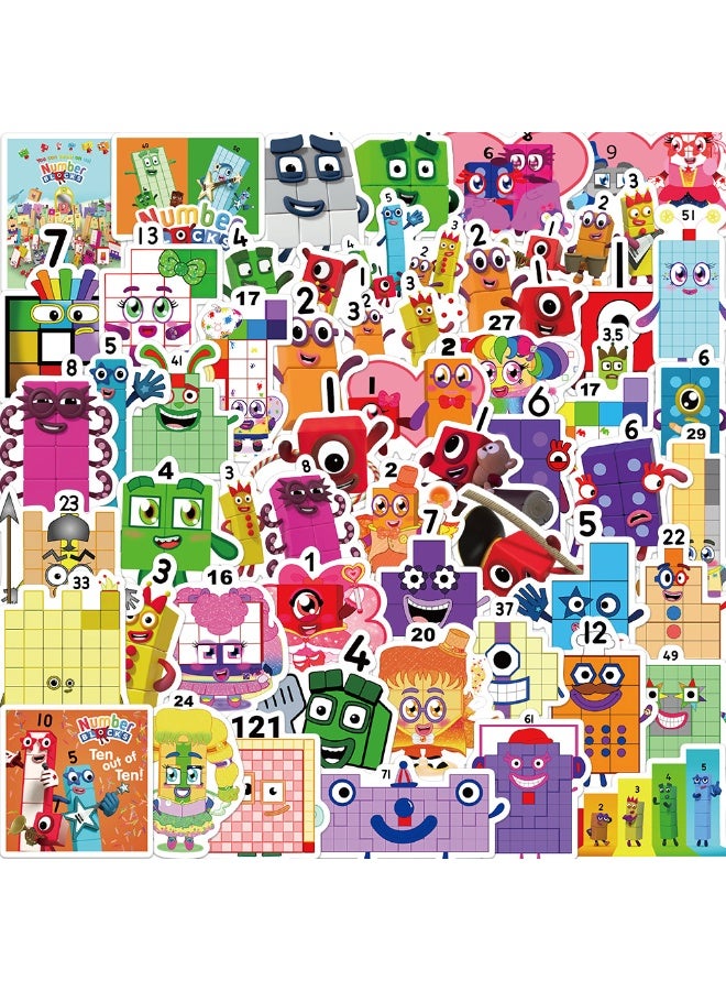 50 قطعة ملصقات "نمبربلوكس" (Numberblocks) - ملصقات فينيل مضادة للماء للحاسوب المحمول وغطاء الهاتف - Image 1