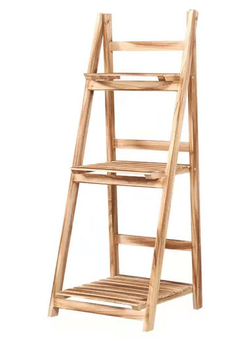 LINGWEI Folding Plant Stand Shelves 3 Tier Beige - Image 1