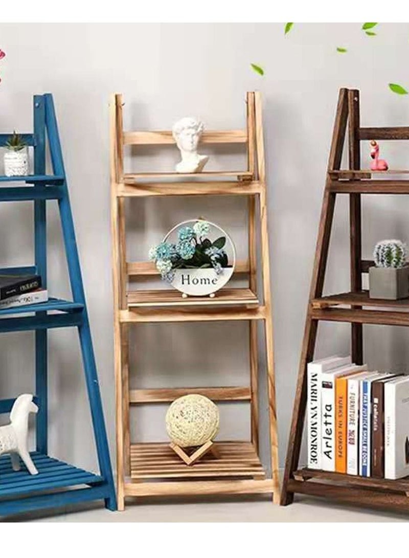 LINGWEI LINGWEI Folding Plant Stand Shelves 3 Tier Beige  - Image 3