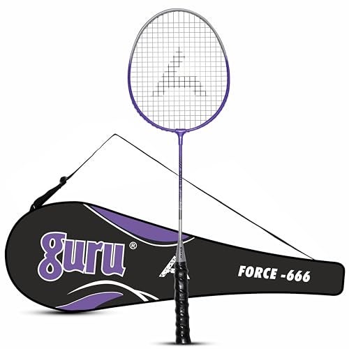 GURU Force-666 Purple Badminton Racket Pack of 1 for Men, Women Boys & Girls with Cover - Image 1