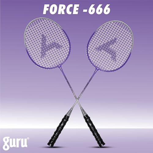 GURU Force-666 Purple Badminton Racket Pack of 1 for Men, Women Boys & Girls with Cover - Image 2