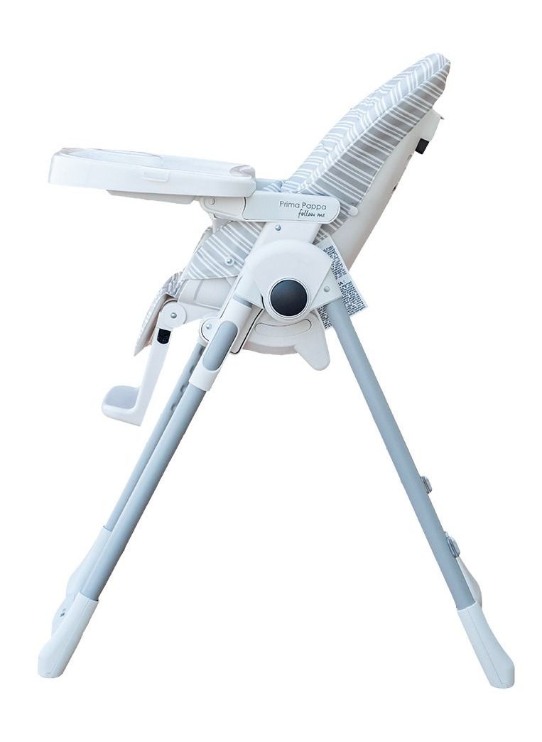 Peg Perego Prima Pappa Follow Me Highchair For Kids Suitable From 0 Months To 3 Years - Linear Grey  - Image 3
