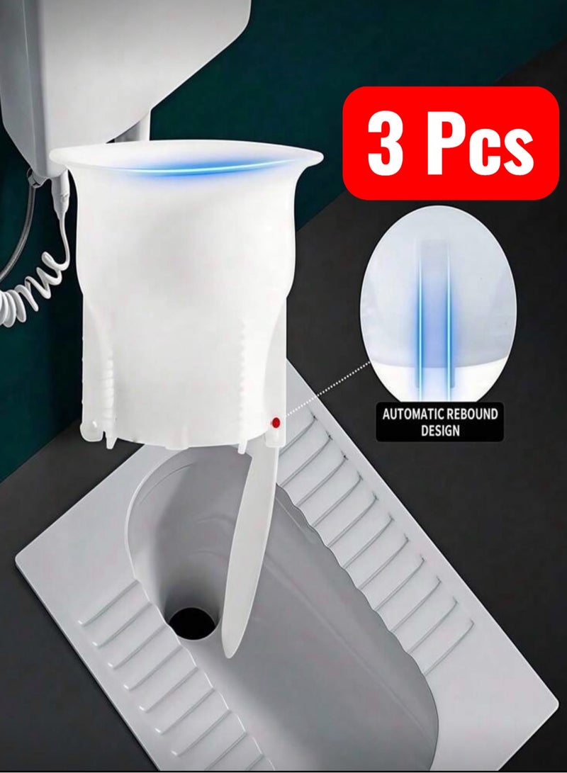 جامبو 3 قطع سدادة كرسي حمام عربي ارضي ، رداد كرسي الحمام ، سداده مرحاض كرسي عربي ، للحمام ، للمرحاض تمنع انتشار الروائح ، ومظهر افضل - Image 1