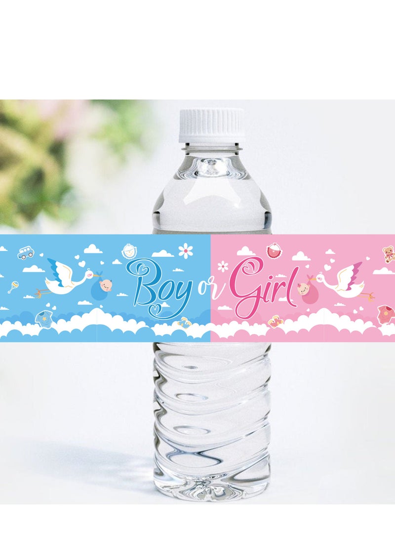24 Pcs Gender Reveal Water Bottle Labels, Decoration for Boy or Girl Baby Shower Gender Reveal Party Supplies Decoration Kit - Image 2