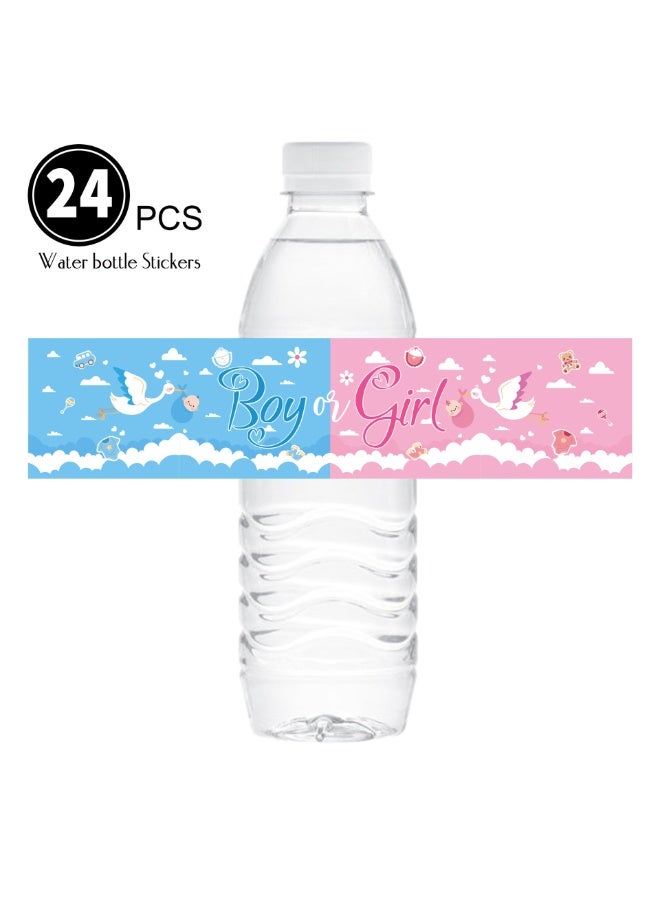 24 Pcs Gender Reveal Water Bottle Labels, Decoration for Boy or Girl Baby Shower Gender Reveal Party Supplies Decoration Kit - Image 4
