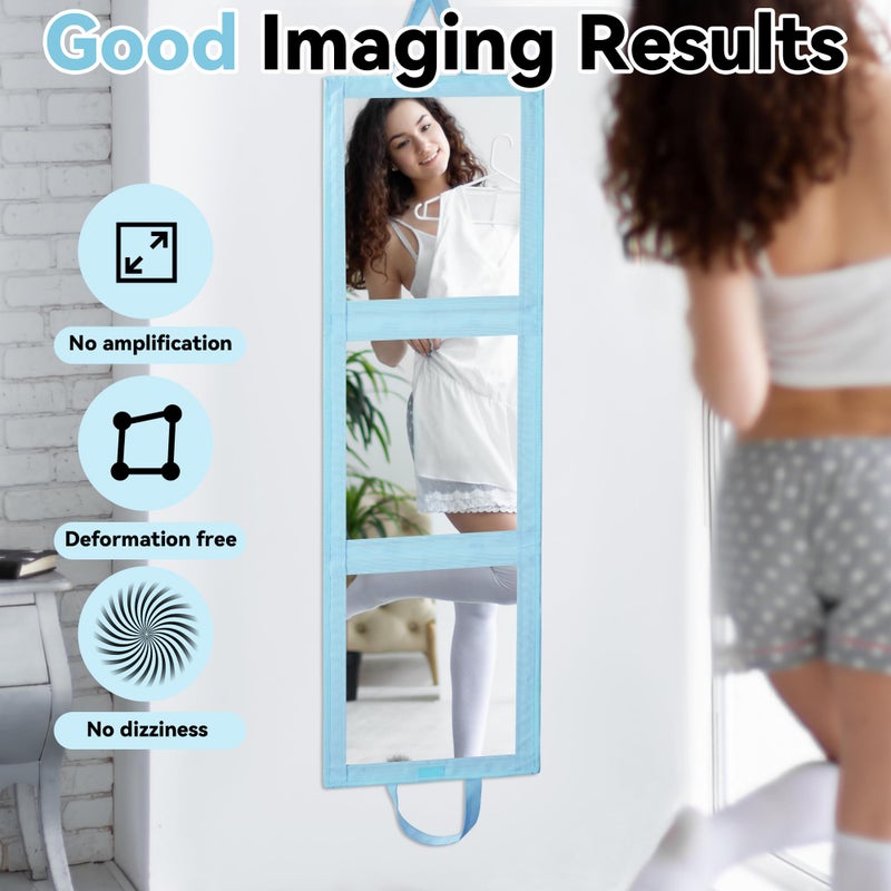 ROYALAY Foldable Full Length Mirror with Handle - 47 * 13in Portable Travel & Backstage Mirror (Blue) - Image 3