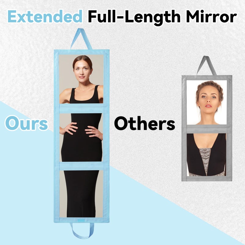 ROYALAY Foldable Full Length Mirror with Handle - 47 * 13in Portable Travel & Backstage Mirror (Blue) - Image 5