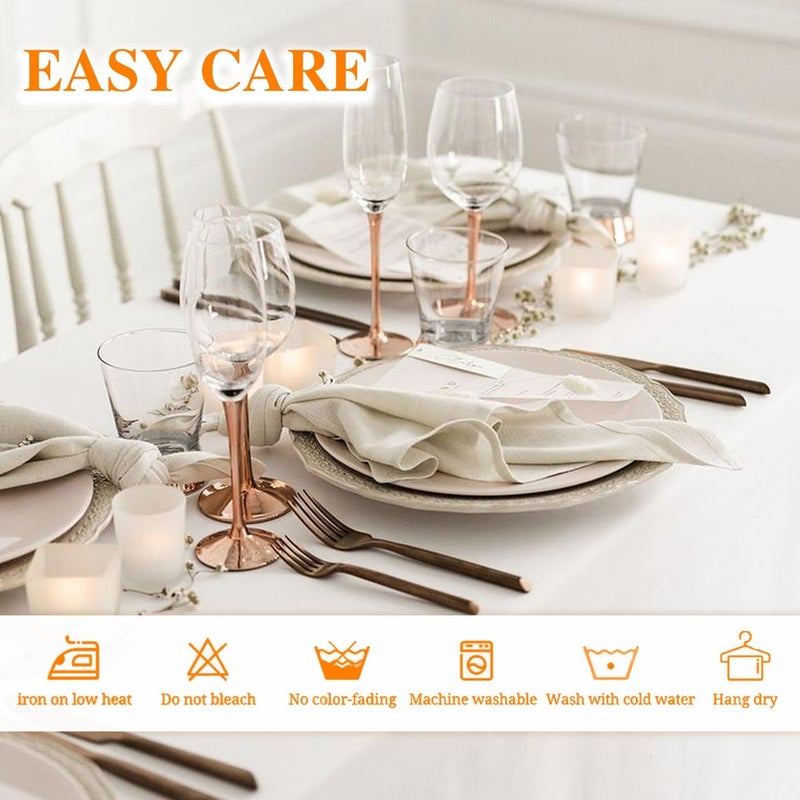 Pack White Table Cloths 60X102 Inch - Polyester, Wrinkle Resistant, Washable for Parties and Weddings - Image 4