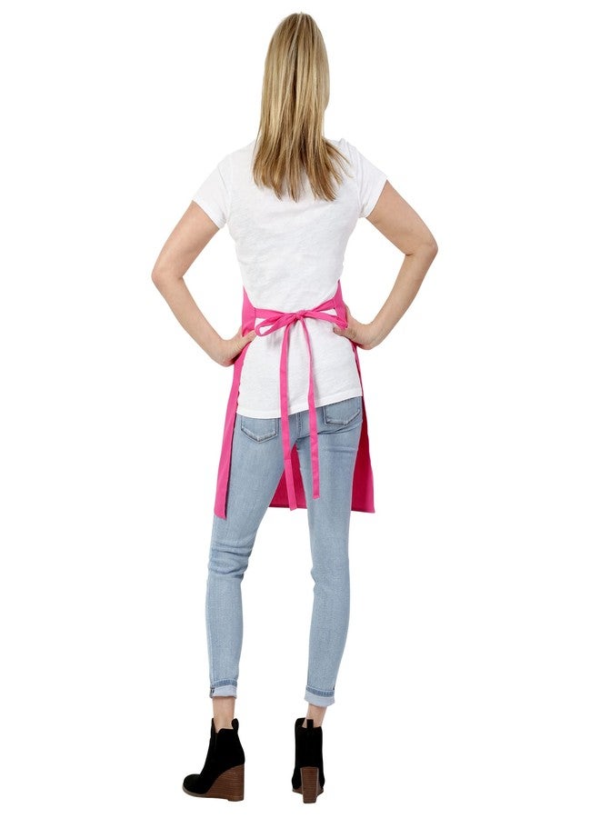 Plum Hill Pink Hair Stylist Apron with Rhinestone Tools for Hairdresser, Cosmetologist or Salon, 3 Pockets Adjustable Neck, Hot Pink - Image 4
