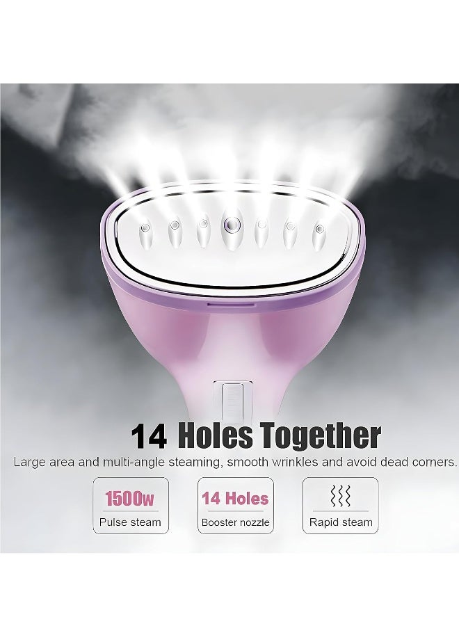 NIBEMINENT Portable Clothes Steamer, 1500W Garment Steamer, Fast Heat-Up Steam Iron with 350ML Large Detachable Water Tank, Lightweight Travel Steamer, Travel Iron for Fabrics and Clothes  - Image 3