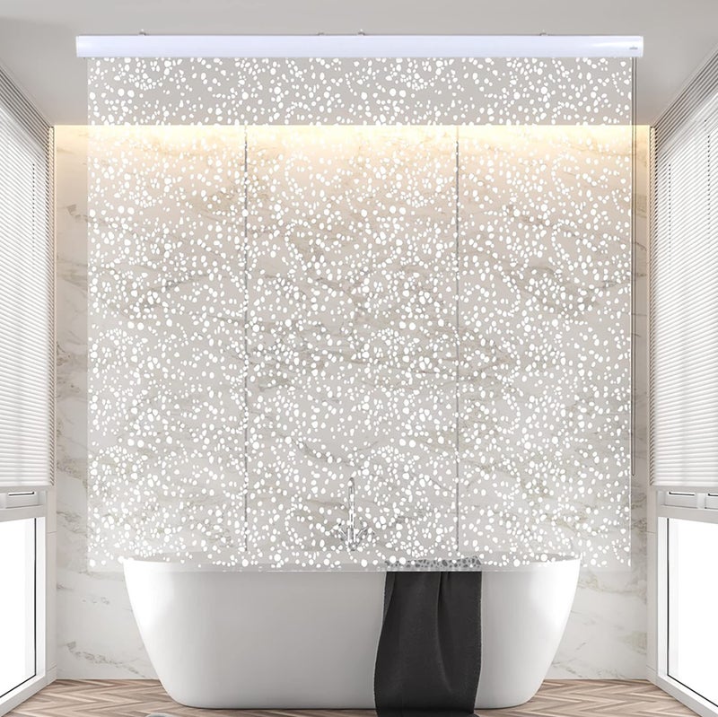 Jakooz Jakooz Rollup Shower Curtain for Bathroom Waterproof 100 PEVA Heavy Duty Shower Roller Blind Curtain for Bathtub No Rods No Hooks No Rings 56x95 Sparkle 