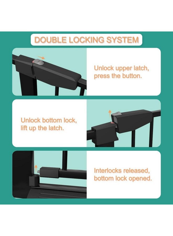Fairy Baby 22.8"-25.5" Narrow Baby Gate for Stair, Pressure Mounted Auto-Close Pet Gate for Small Walk Thru and Doorways, Safety Child Gate No Drilling, No Extensions, Black - Image 3