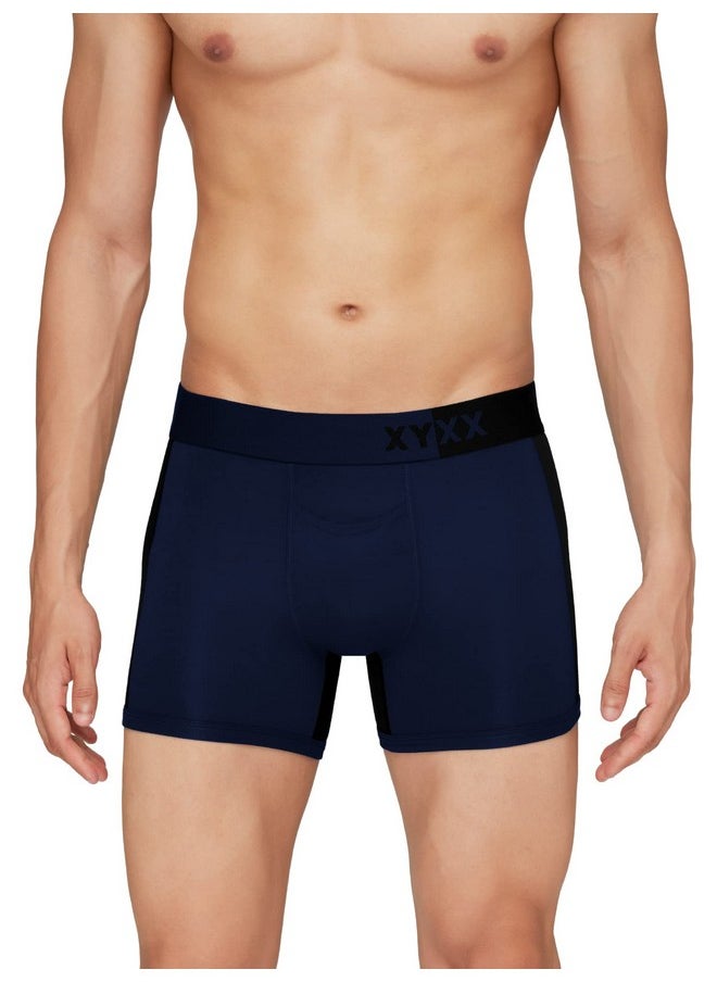 XYXX XYXX Men's Underwear Dualist IntelliSoft Antimicrobial Micro Modal Trunk Pack of 2 (Steel Grey & Black;Black Iris & Black; L)  - Image 2