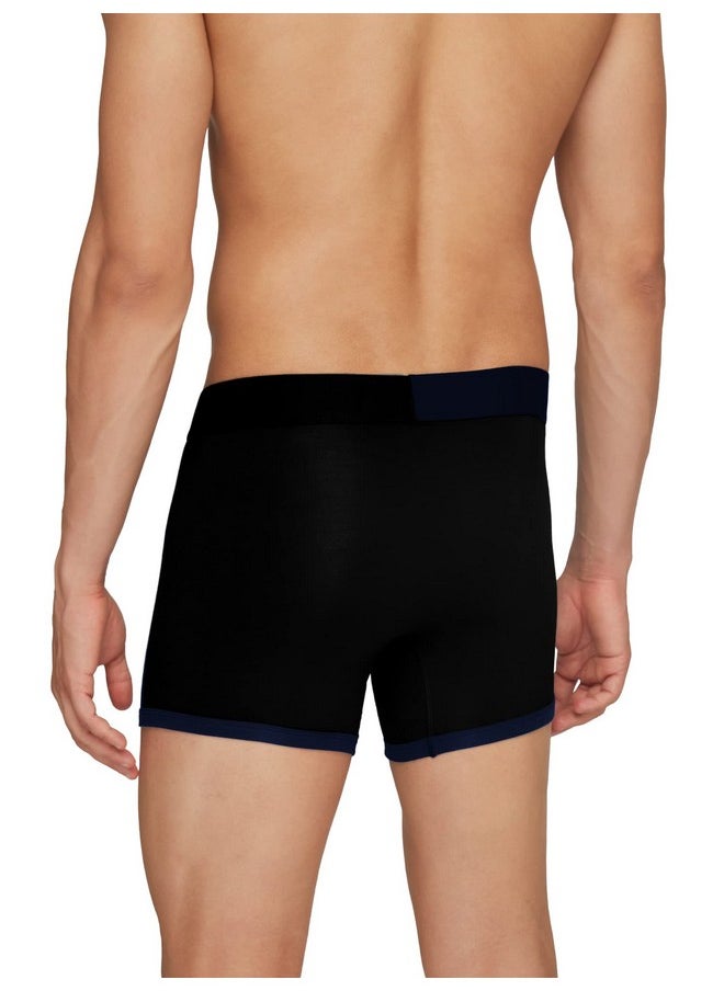 XYXX XYXX Men's Underwear Dualist IntelliSoft Antimicrobial Micro Modal Trunk Pack of 2 (Steel Grey & Black;Black Iris & Black; L)  - Image 3