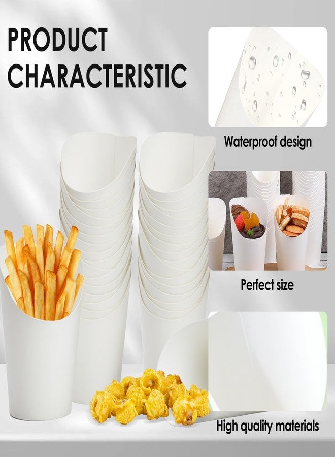 Bayurht 140 PCS 14 oz Charcuterie Cups with Sticks 40 Sets Individual Disposable Charcuterie Cups with 100 Cocktail Picks Kraft Paper French Fry Brown Paper Appetizer Cup for French Fry (White) - Image 3