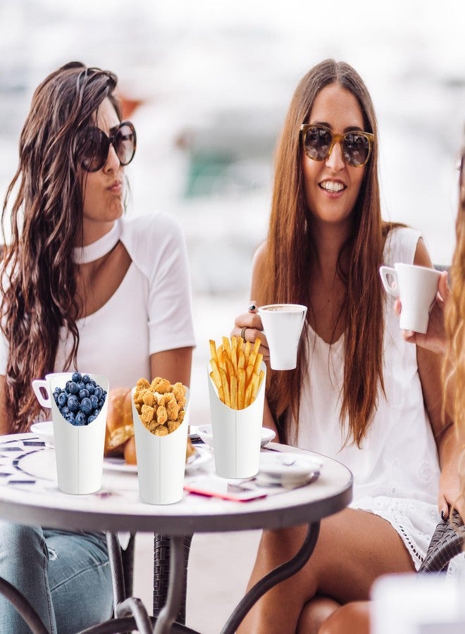 Bayurht 140 PCS 14 oz Charcuterie Cups with Sticks 40 Sets Individual Disposable Charcuterie Cups with 100 Cocktail Picks Kraft Paper French Fry Brown Paper Appetizer Cup for French Fry (White) - Image 5