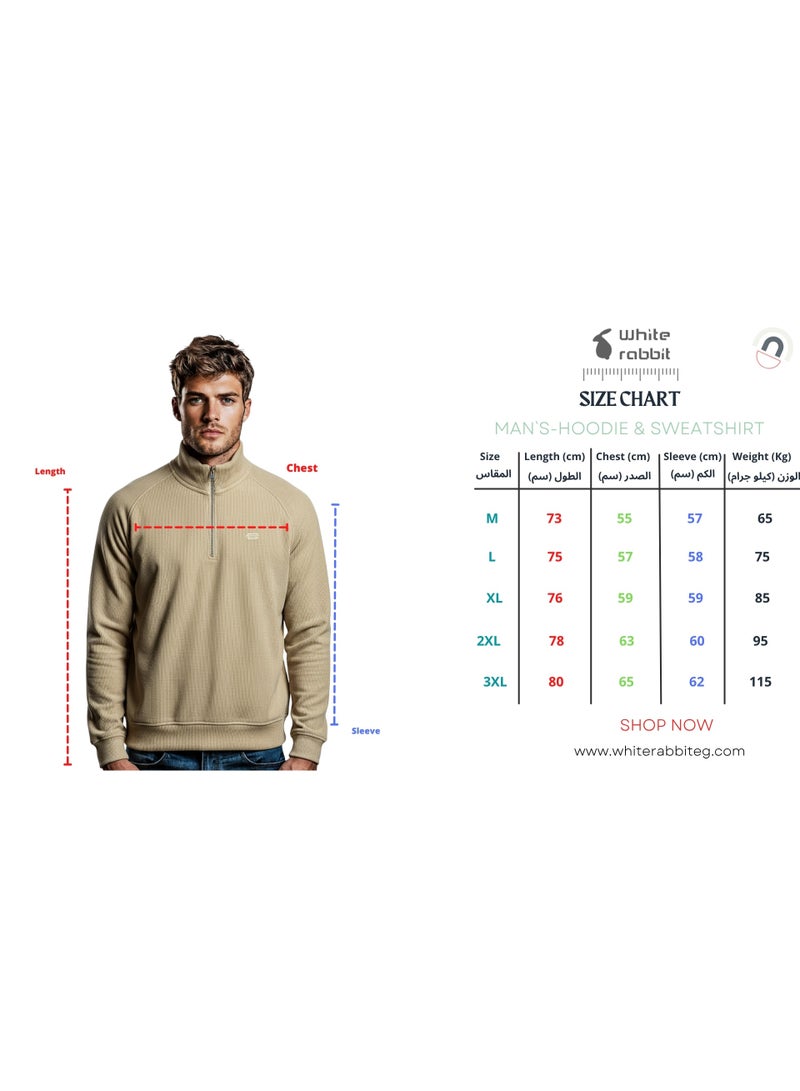 WHITE RABBIT Men’s Half-Zip Ribbed Sweater - Image 3