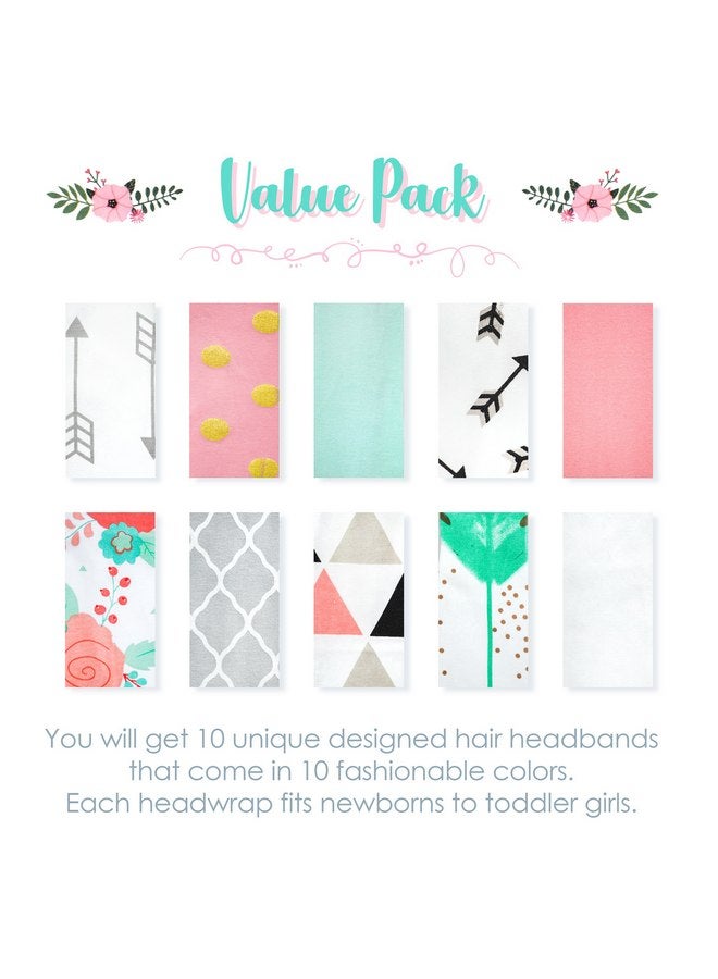 JLIKA Baby Girl Headbands 10 Pack Toddler Cotton Knotted Newborn Headband Headwrap Bows Hair Accessories - Image 4