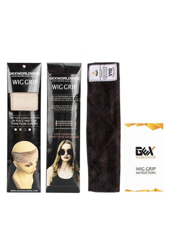 gexworldwide Gex Wig Grip Band Flexible Velvet Scarf Head Hair Band Wig Band With Adjustable Fastern (Dark Brown) - Image 5