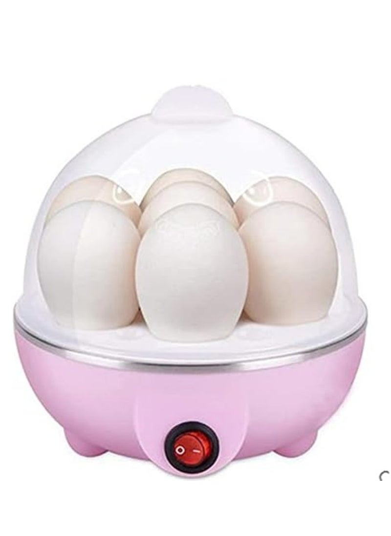LIXES Electric Egg Cooker, Omelet, Scrambled, Soft, Medium, Hard-Boiled Boiler Cooker with Auto Shut-Off and Buzzer. White/PINK  - Image 1