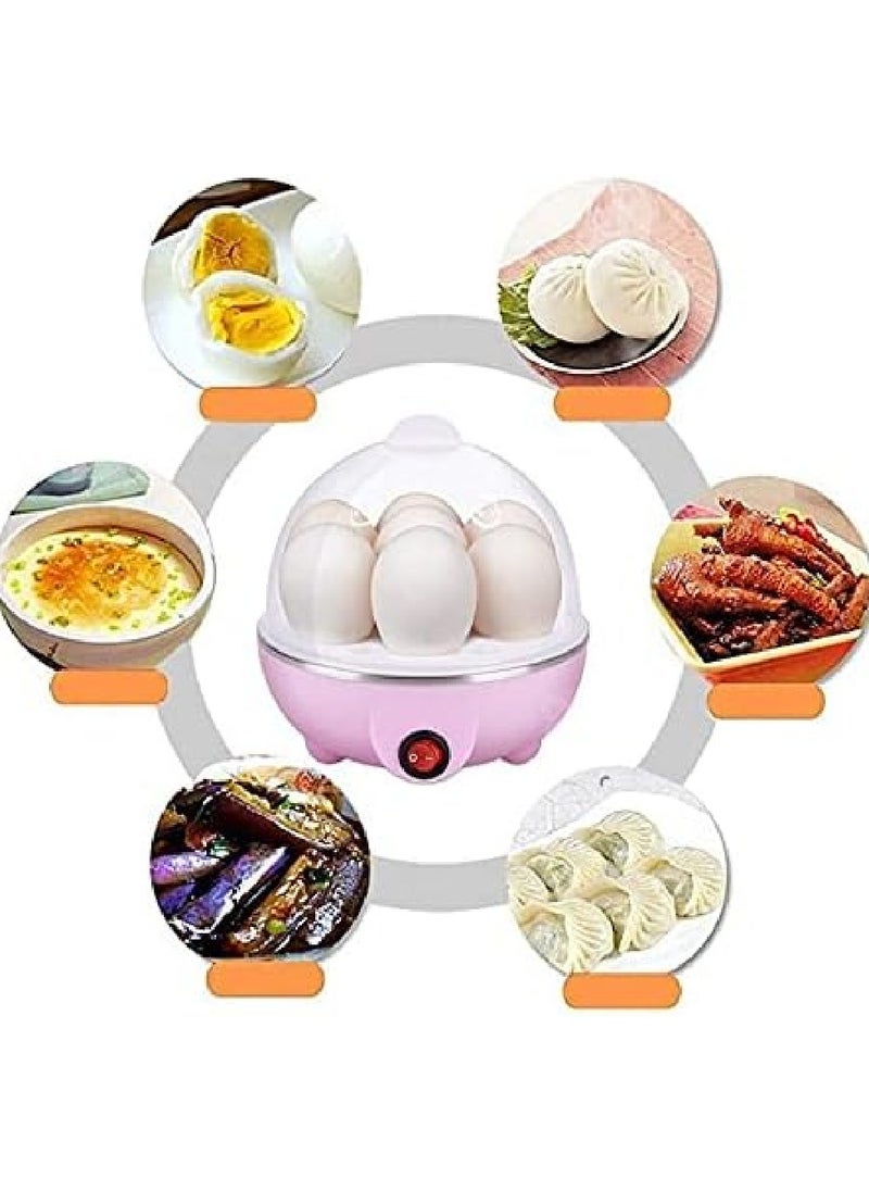 LIXES Electric Egg Cooker, Omelet, Scrambled, Soft, Medium, Hard-Boiled Boiler Cooker with Auto Shut-Off and Buzzer. White/PINK  - Image 3