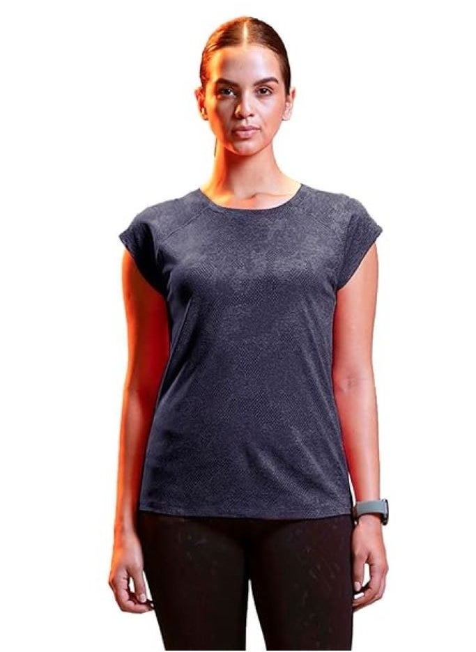 Lyra Women's Rapid Dry Short Sleeve Breathable and Flexible fit Active top  | Color Shade May Vary  - Image 1