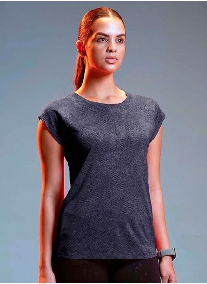 Lyra Women's Rapid Dry Short Sleeve Breathable and Flexible fit Active top  | Color Shade May Vary  - Image 3