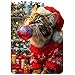 MEATRN Christmas Hat Cat Jigsaw Puzzles 490 Pcs Handmade Wooden Puzzle with Unique Shapes Stress Relief Educational Fun Family Game Night 134183 Inch Best Gift for Friends - Image 2