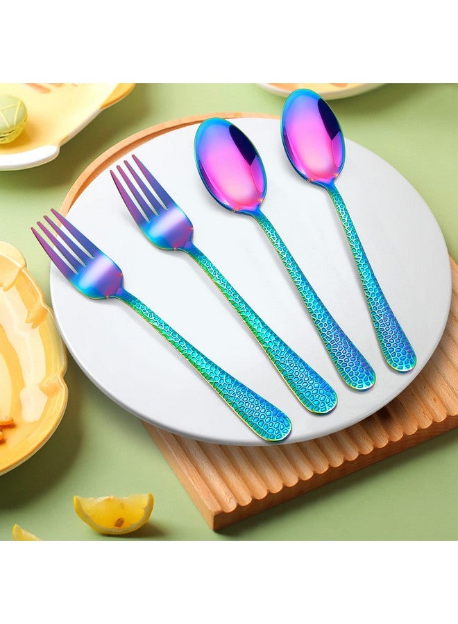 LIANYU 10-Piece Kids Silverware Set, Rainbow Toddler Utensils Flatware Set, Stainless Steel Child Preschooler Cutlery Set, Includes 5 Kids Spoons, 5 Kids Forks, Dishwasher Safe - Image 4