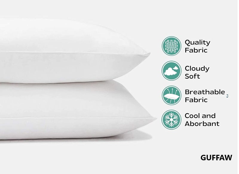 GUFFAW Microfiber Pillow Filler Combo for Bed and Sofa 16x24 inches Pack of 8 - Image 5