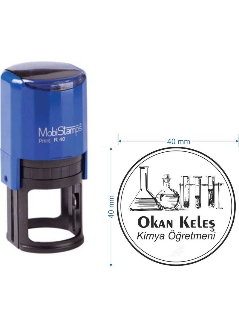 Mobistamps R40 Personalized Chemistry Teacher Stamp  - Image 2