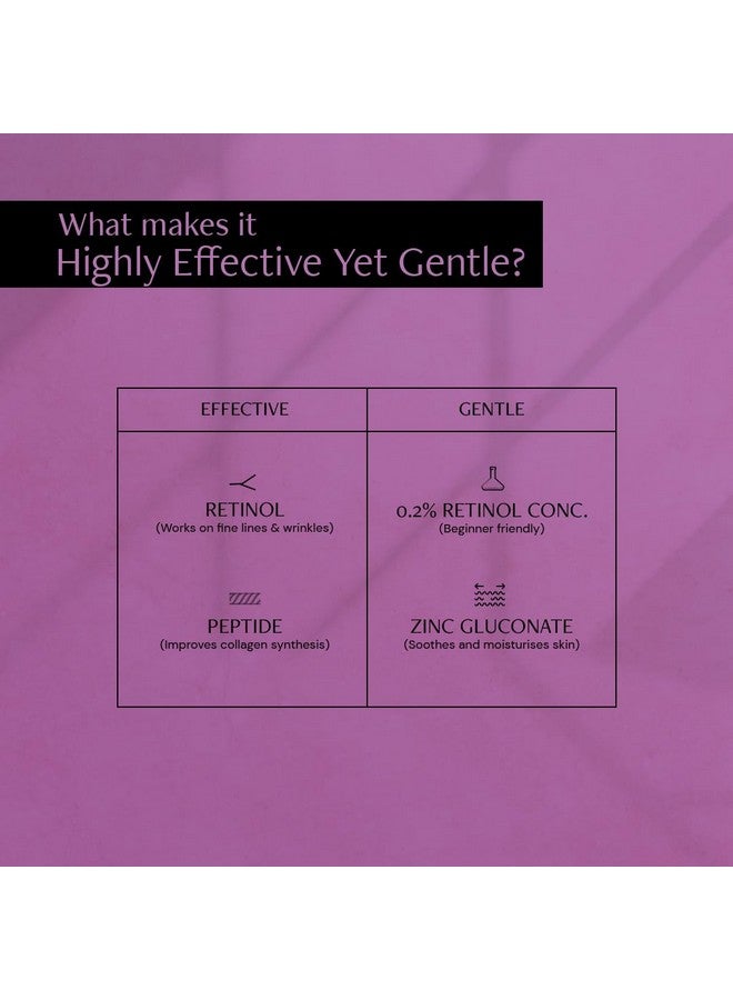 ديكونستركت سيروم للوجه يحتوي على 0.2% ريتينول مع 1% ببتيد | مناسب للمبتدئين | سيروم ليلي مضاد للشيخوخة لتقليل الخطوط الدقيقة والتجاعيد | للرجال والنساء | مناسب للمبتدئين | 30 مل - Image 2