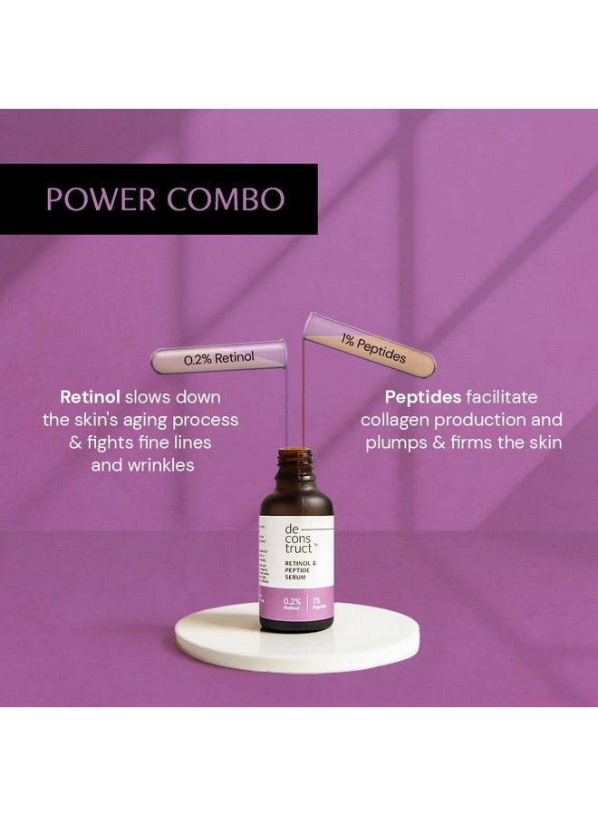ديكونستركت سيروم للوجه يحتوي على 0.2% ريتينول مع 1% ببتيد | مناسب للمبتدئين | سيروم ليلي مضاد للشيخوخة لتقليل الخطوط الدقيقة والتجاعيد | للرجال والنساء | مناسب للمبتدئين | 30 مل - Image 3