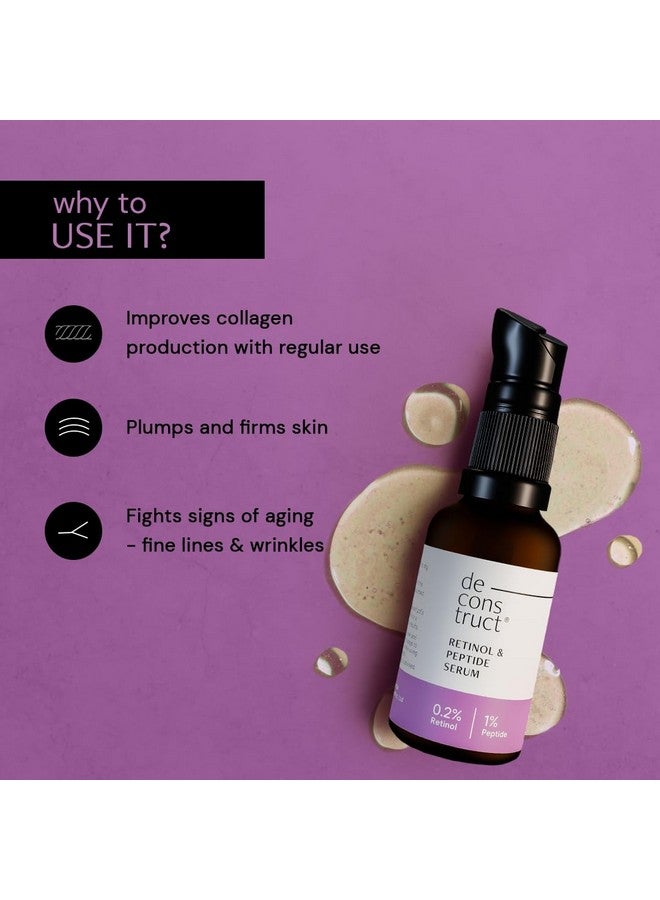 ديكونستركت سيروم للوجه يحتوي على 0.2% ريتينول مع 1% ببتيد | مناسب للمبتدئين | سيروم ليلي مضاد للشيخوخة لتقليل الخطوط الدقيقة والتجاعيد | للرجال والنساء | مناسب للمبتدئين | 30 مل - Image 5