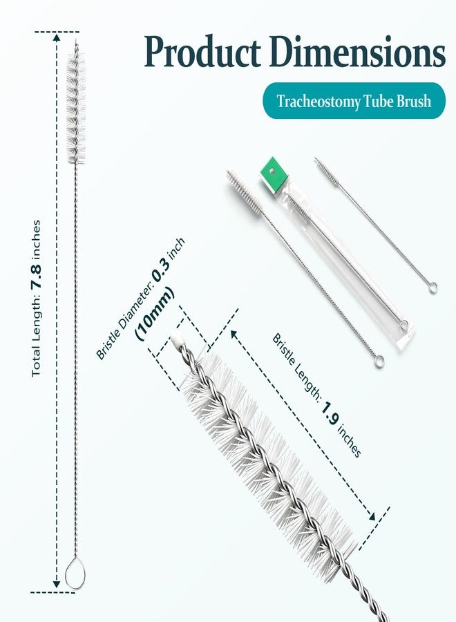 ZXMOBY 50 Pcs Tracheostomy Cleaning Brushes, 7.8 Inch Bendable Trach Tube Brush with Nylon Bristles (10mm/0.3in Diameter) for Tracheostomy Supplies Cleaning Pipe, and Tubes - Image 4