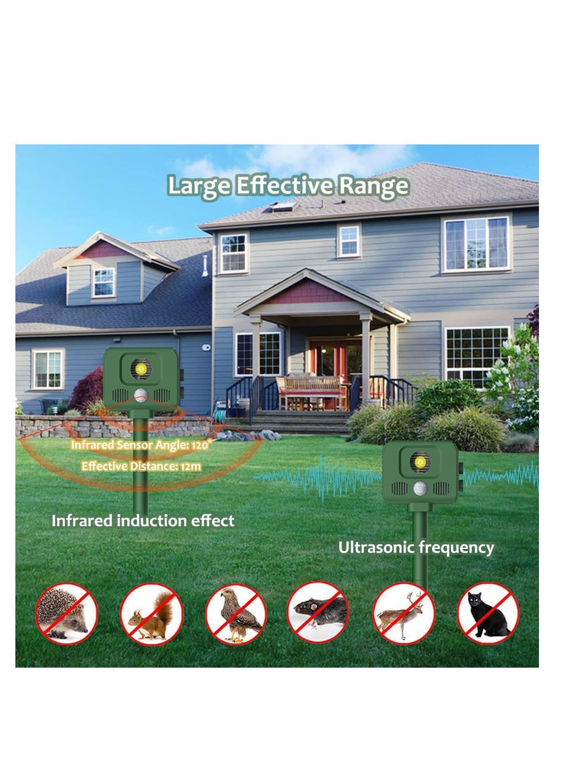 Excefore Ultrasonic Animal Repellent, Waterproof Outdoor Animal Repeller Motion Sensor, Cat Repellant Garden, Ultrasonic Dog Repellent, with Solar Battery, for Squirrels Cats Dogs Rats - Image 5