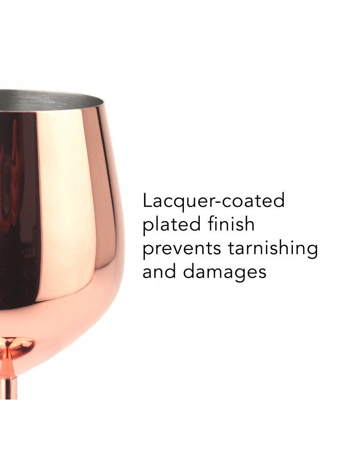 PG Copper/Rose Gold Stem Stainless Steel Wine Glass Set 4-18.5 oz - Image 4